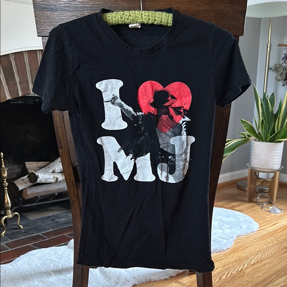 Black 'I Love MJ' Graphic T-Shirt